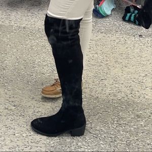 Over the knee black boots